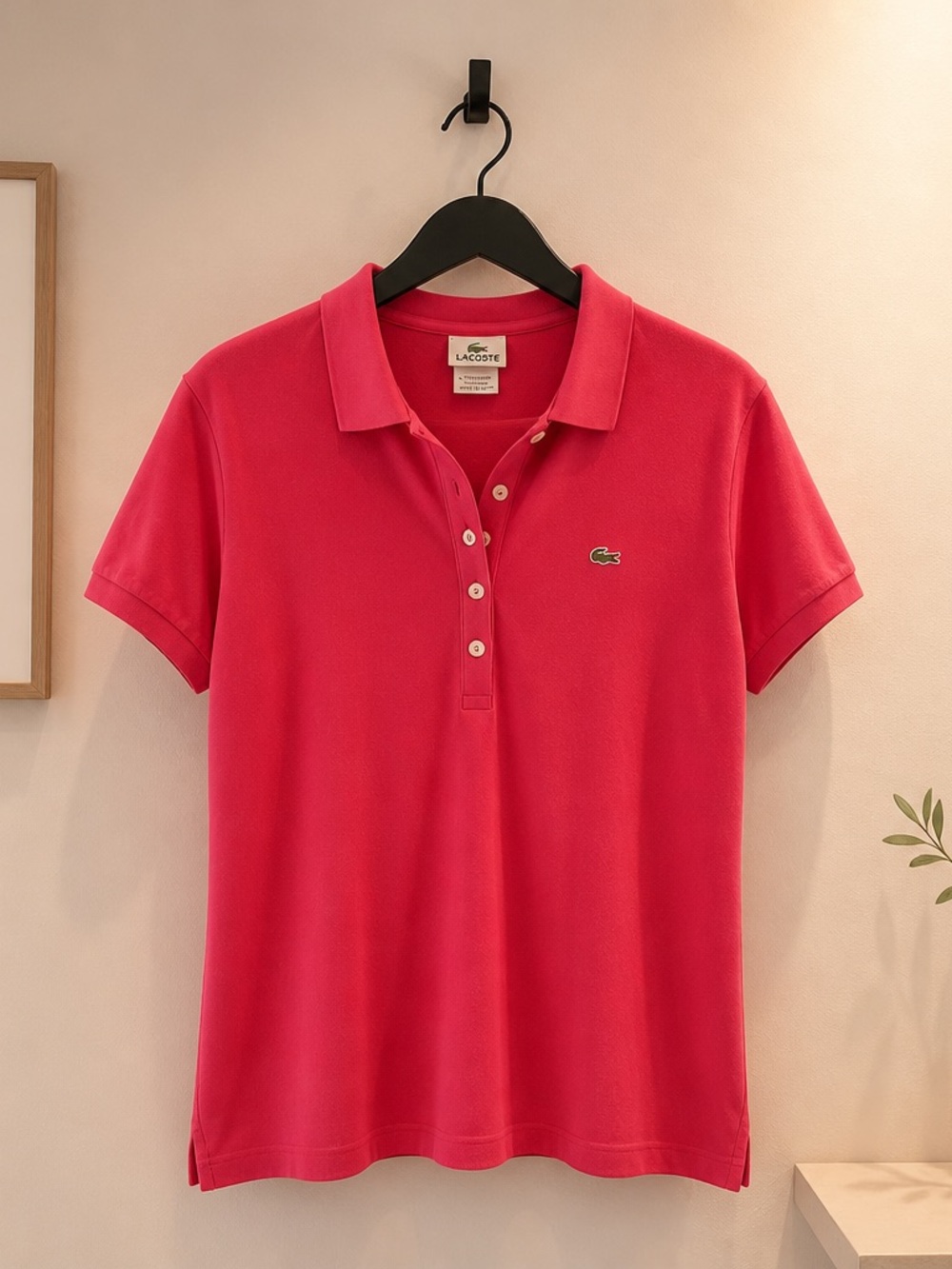 Lacoste Women's Bright Pink Short-Sleeve Polo Shirt